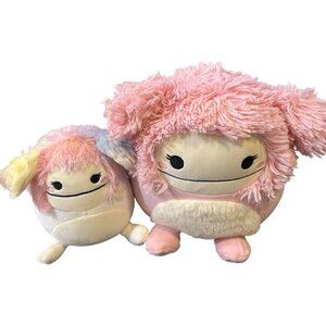 Set Of Two Bigfoot Squishmallows Plush 8" Brinna 6" Zaylee Kellytoy Soft & Cuddl